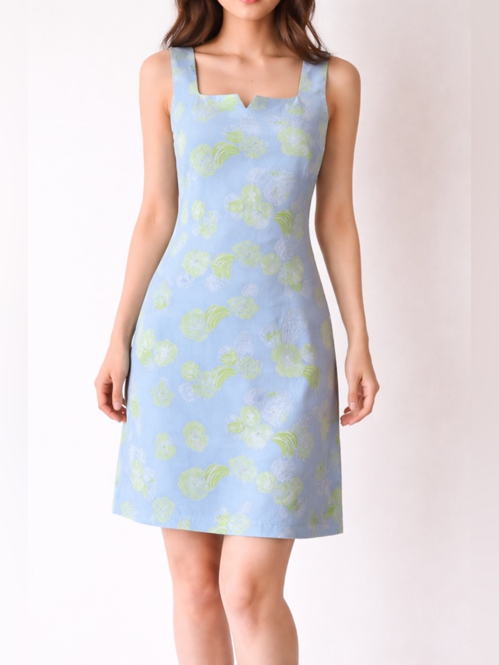 Lilly Pulitzer Vintage Nina Sweet Blue Garden Fruit Sheath Dress size 2